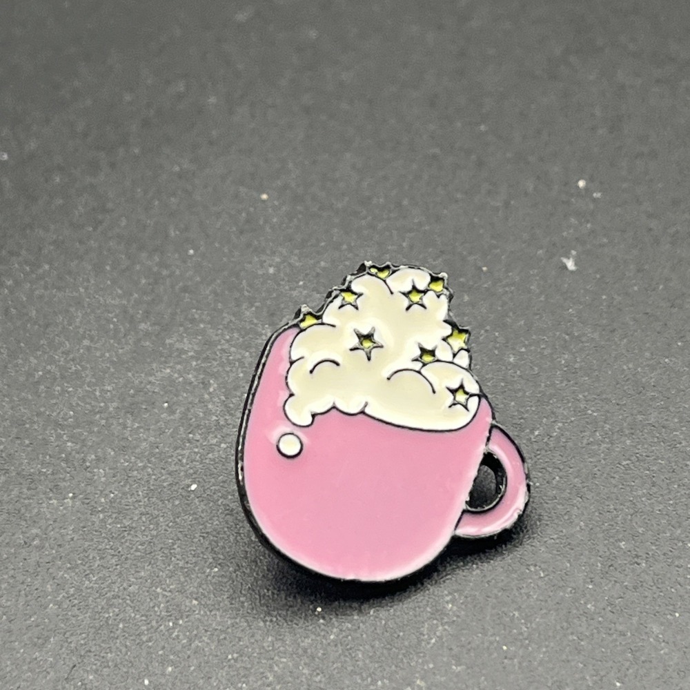 Hot Cocoa Chocolate Mug Whipped Cream Stars Cartoon Lapel Hat Pin